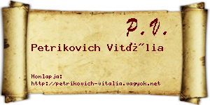 Petrikovich Vitália névjegykártya